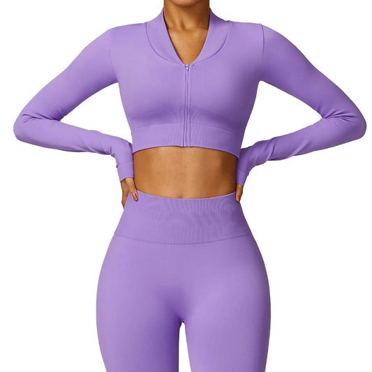 Seamless Long-Sleeved Jacket: Quick-Drying Fitness Suit